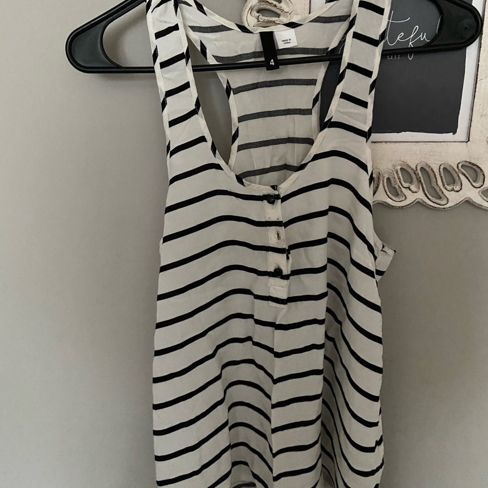 H&M black and white stripped tank top